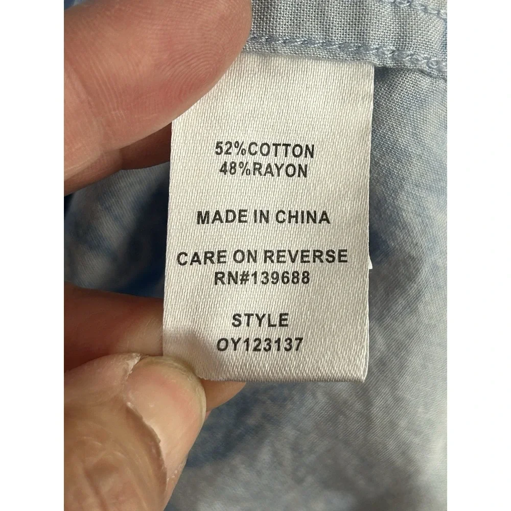 Ocean Current Hawaiian‎ Shirt Short Sleeve Button Down Blue Size XL - Picture 10 of 14